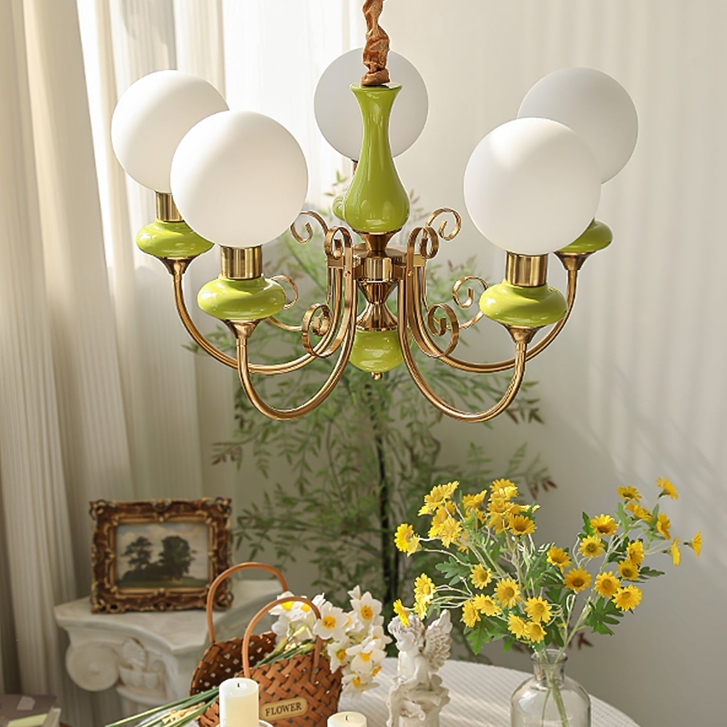 Chandelier Onyx Moderne – Luminaire Élégant en Métal et Verre pour Salon et Salle à Manger