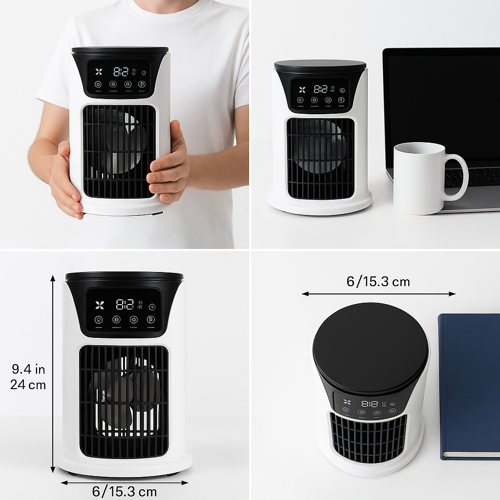 Climatiseur Mobile Sans Conduit BoreaCool – Refroidisseur d’Air Silencieux et Économe, 5-en-1