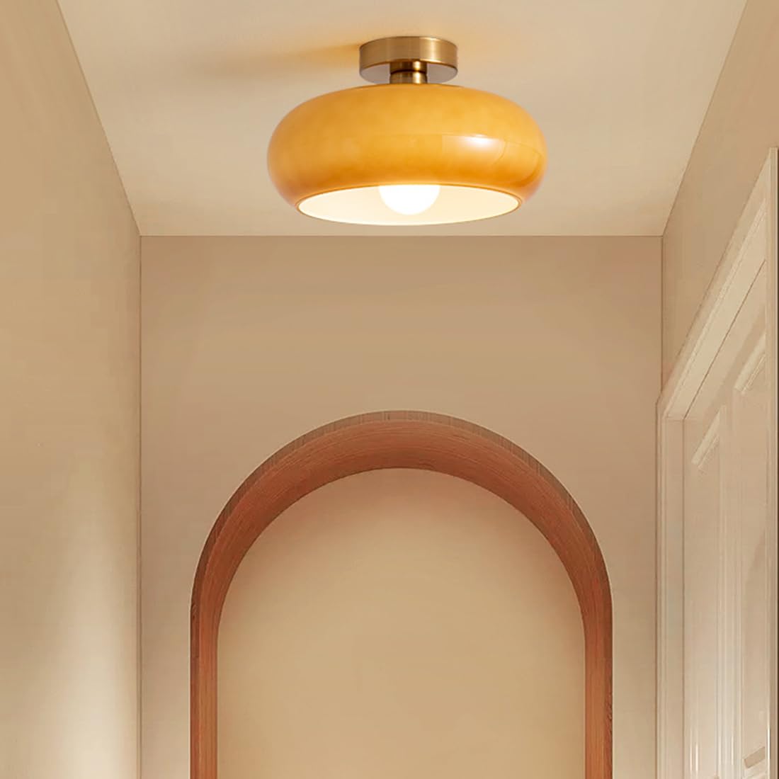Chandelier en Verre Ambre Antique - Élégance Vintage pour Votre Intérieur