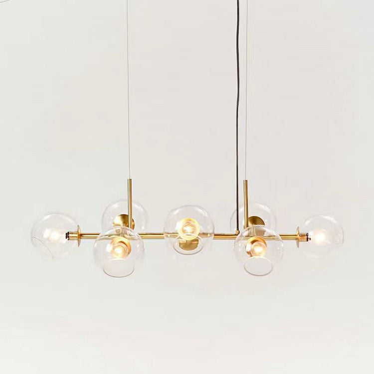 Chandelier Nordic à Boules de Verre – Style Moderne et Élégant en Métal et Verre