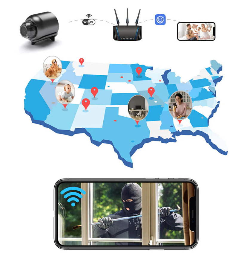 Petite Caméra WiFi avec Vision Nocturne – Surveillance Discrète et Efficace
