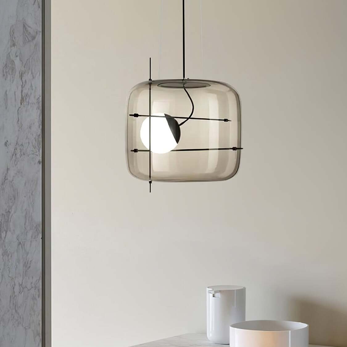 Plot Glass Pendelleuchte – Lampe Suspendue LED avec Éclairage Doux et Design Élégant