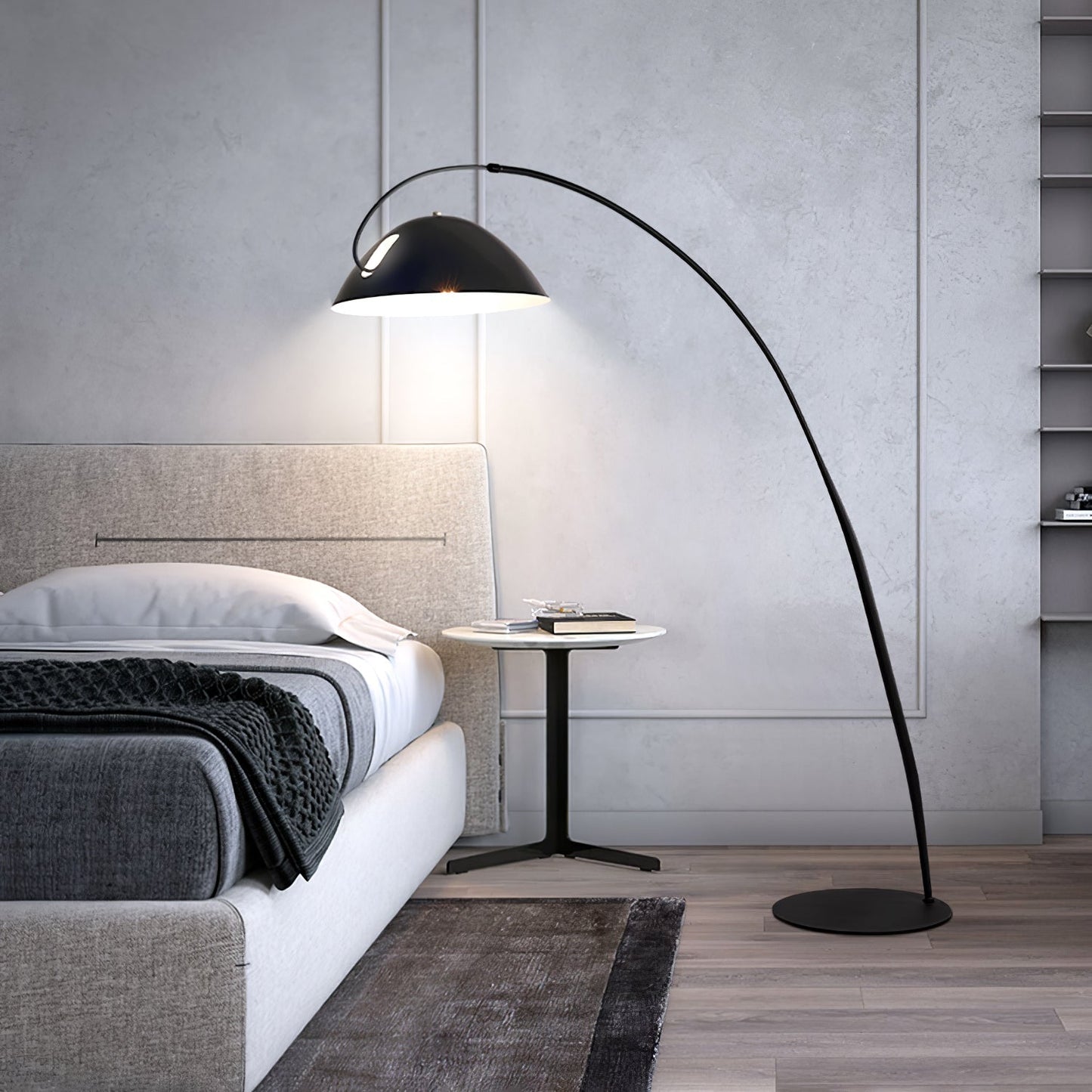 Lampadaire Verse Arc - Design Scandinave Élégant avec Bras Réglable et Éclairage LED