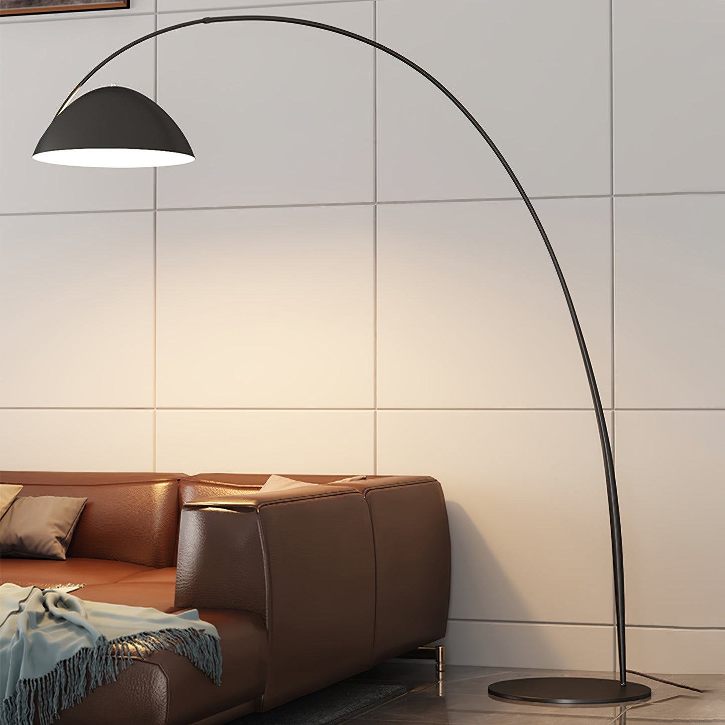 Lampadaire Verse Arc - Design Scandinave Élégant avec Bras Réglable et Éclairage LED