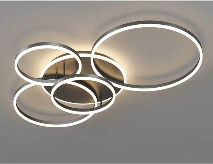 Plafonnier LED Moderne avec Télécommande - Éclairage Dimmable en Or et Noir
