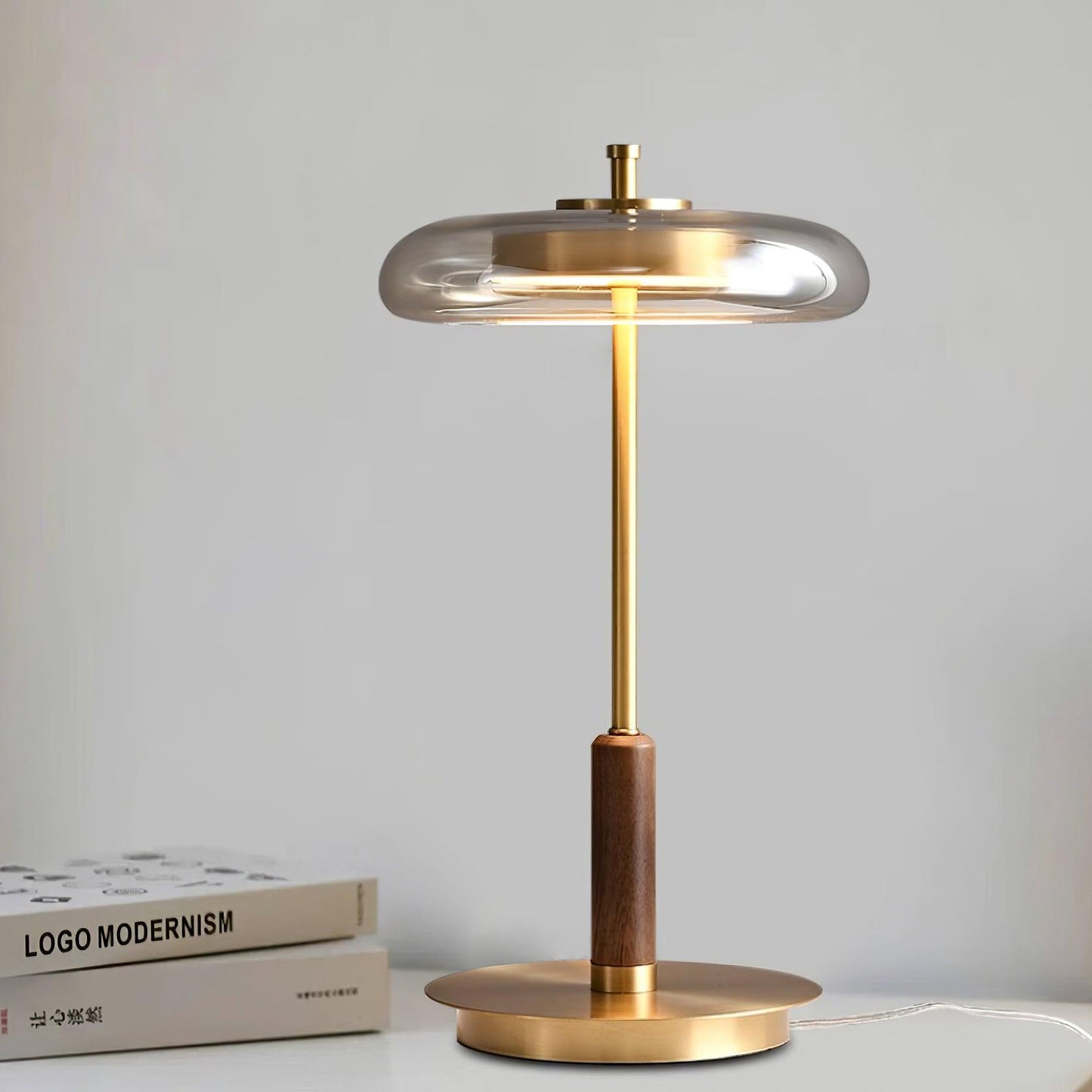 Lampe de Table Ronaldo - Design Moderne en Métal et Verre avec Technologie LED - Lumière Douce et Élégante