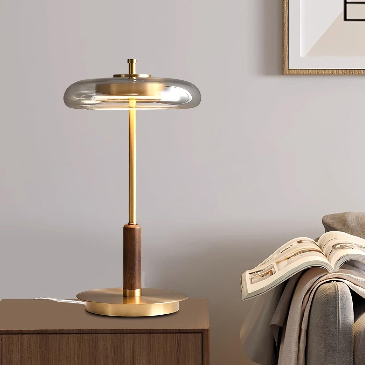 Lampe de Table Ronaldo - Design Moderne en Métal et Verre avec Technologie LED - Lumière Douce et Élégante