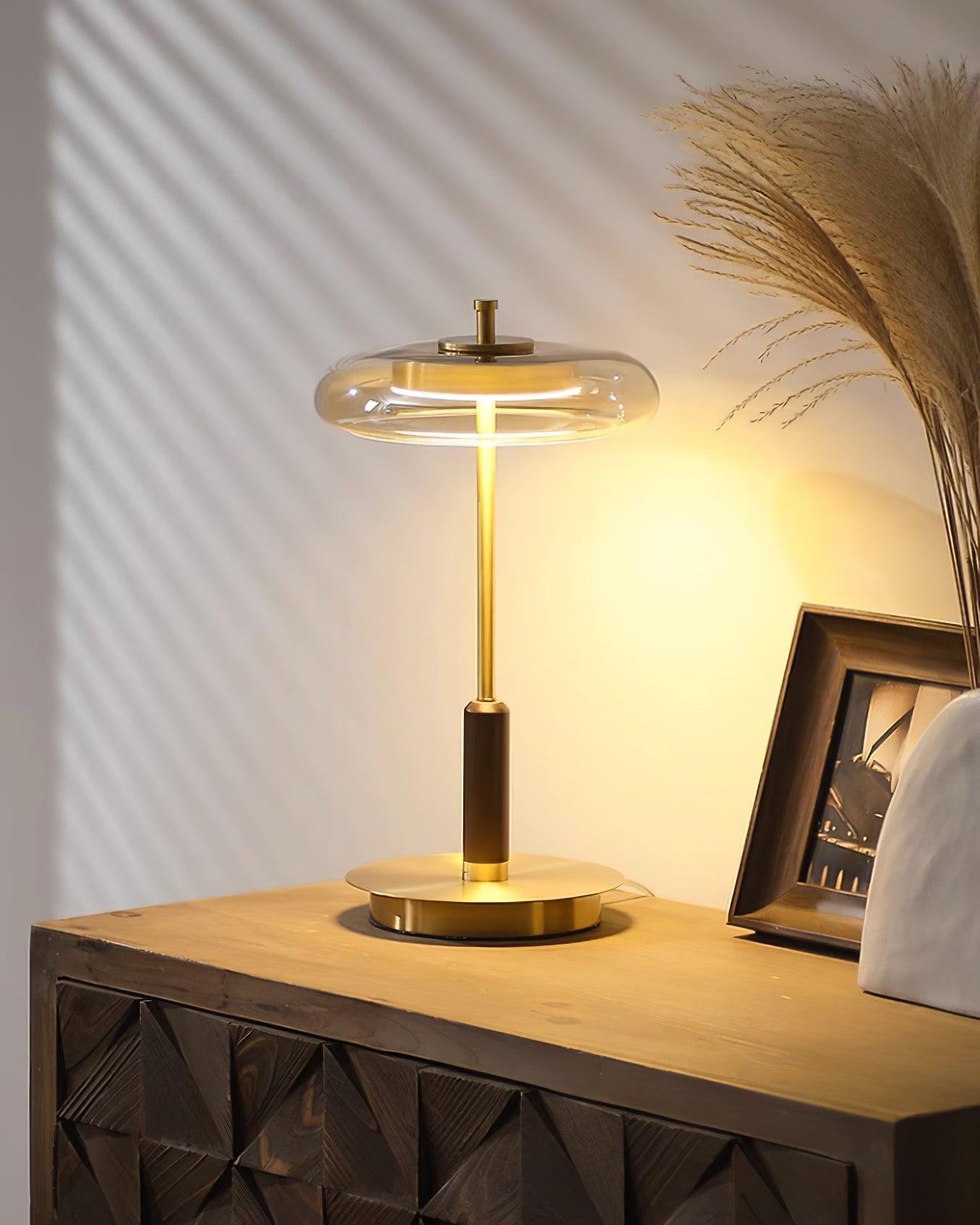 Lampe de Table Ronaldo - Design Moderne en Métal et Verre avec Technologie LED - Lumière Douce et Élégante