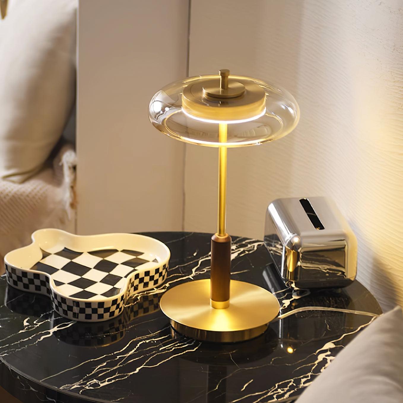 Lampe de Table Ronaldo - Design Moderne en Métal et Verre avec Technologie LED - Lumière Douce et Élégante