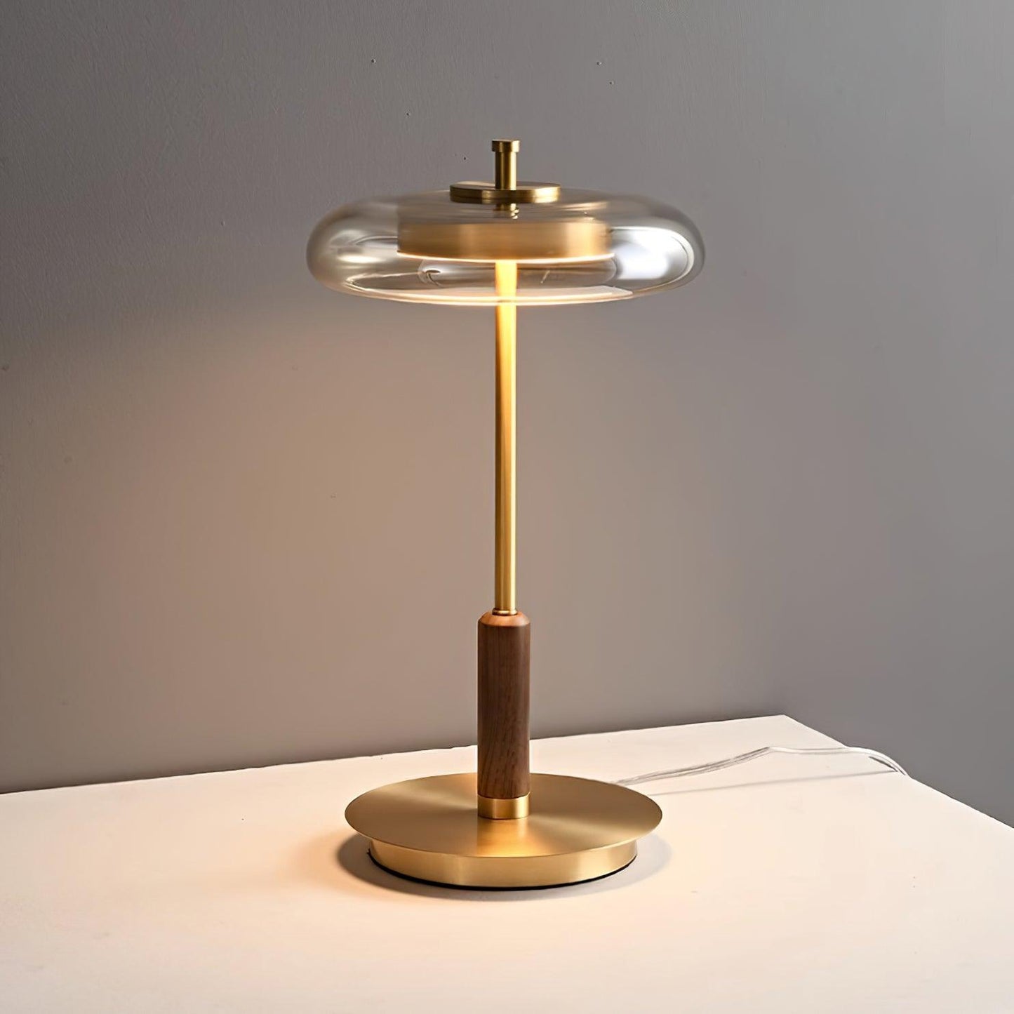 Lampe de Table Ronaldo - Design Moderne en Métal et Verre avec Technologie LED - Lumière Douce et Élégante