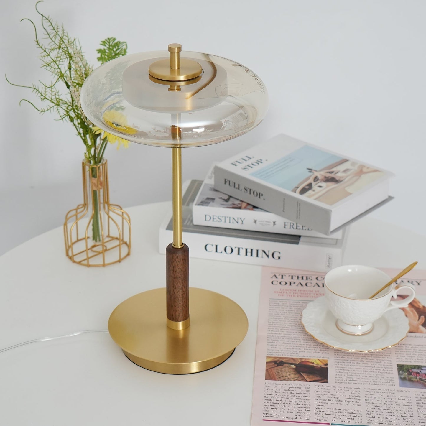 Lampe de Table Ronaldo - Design Moderne en Métal et Verre avec Technologie LED - Lumière Douce et Élégante