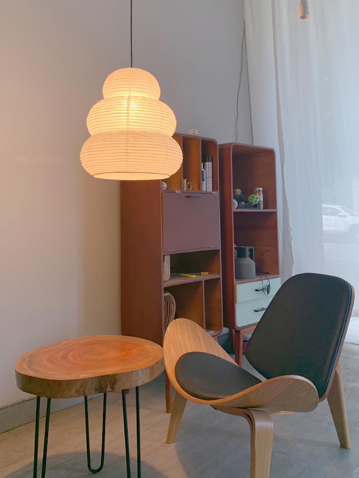 Suspension en Papier de Riz - Élégance Naturelle et Lumière Douce