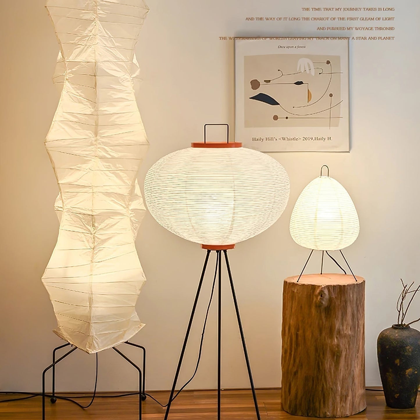 Lampadaire en Papier de Riz - Élégance Minimaliste pour Salon et Chambre