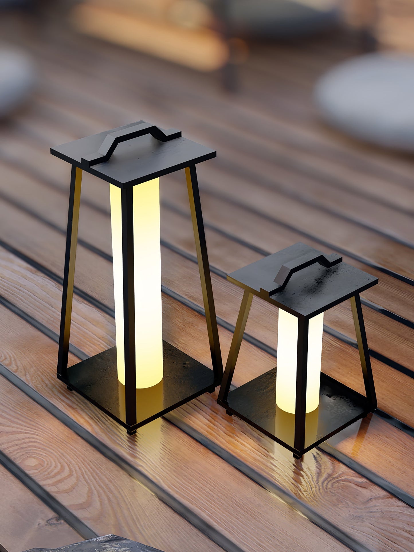 Lampe Extérieure Portable Roam en Acier Inoxydable avec Éclairage LED - Design Élégant et Pratique