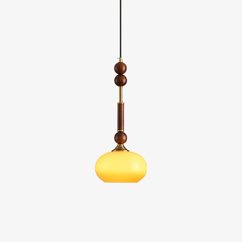 Suspension Roma - Design Romain Élégant en Bois, Métal et Verre - Éclairage Vintage avec Ampoules LED