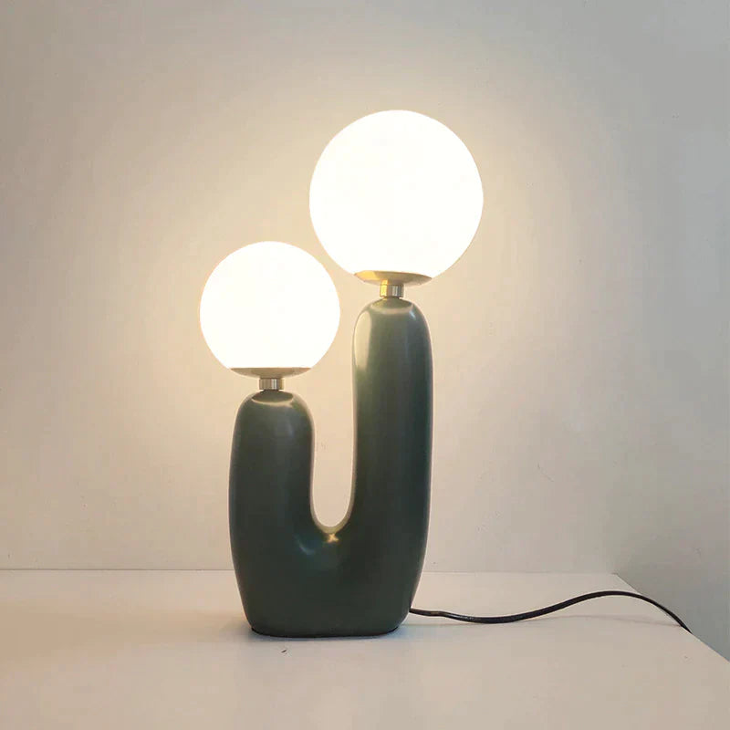 Lampe de Table Moderne Cactus – Éclairage Créatif et Élégant avec Globes en Verre