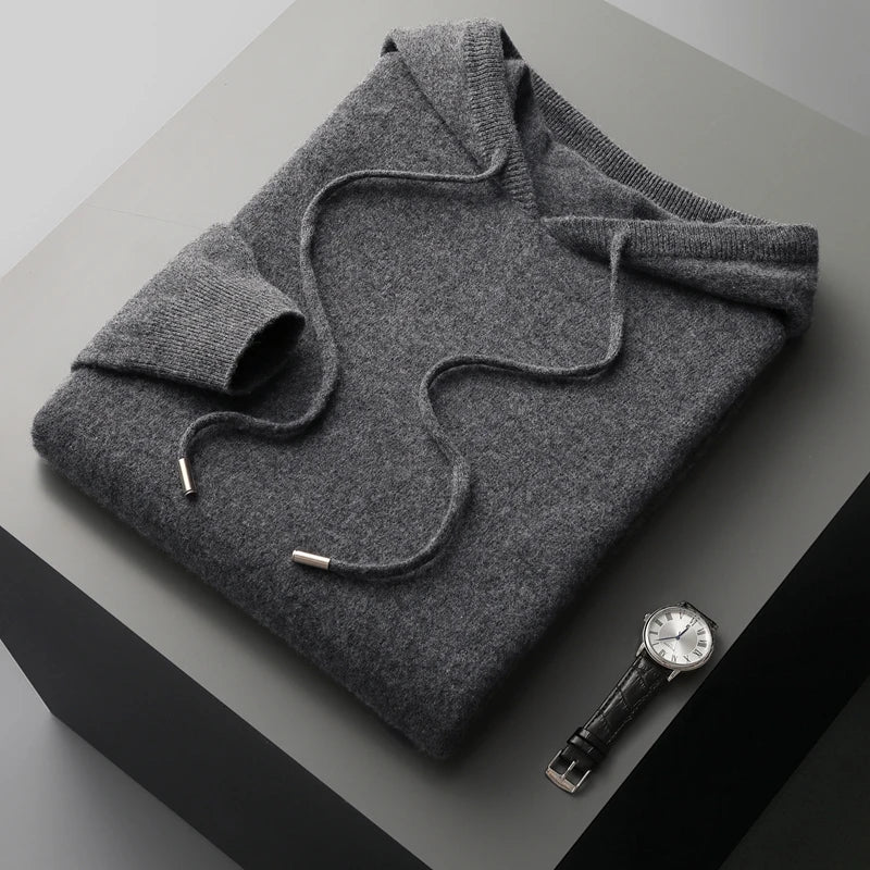 Pull à Capuche en Laine Mérinos 100% - Confort et Élégance