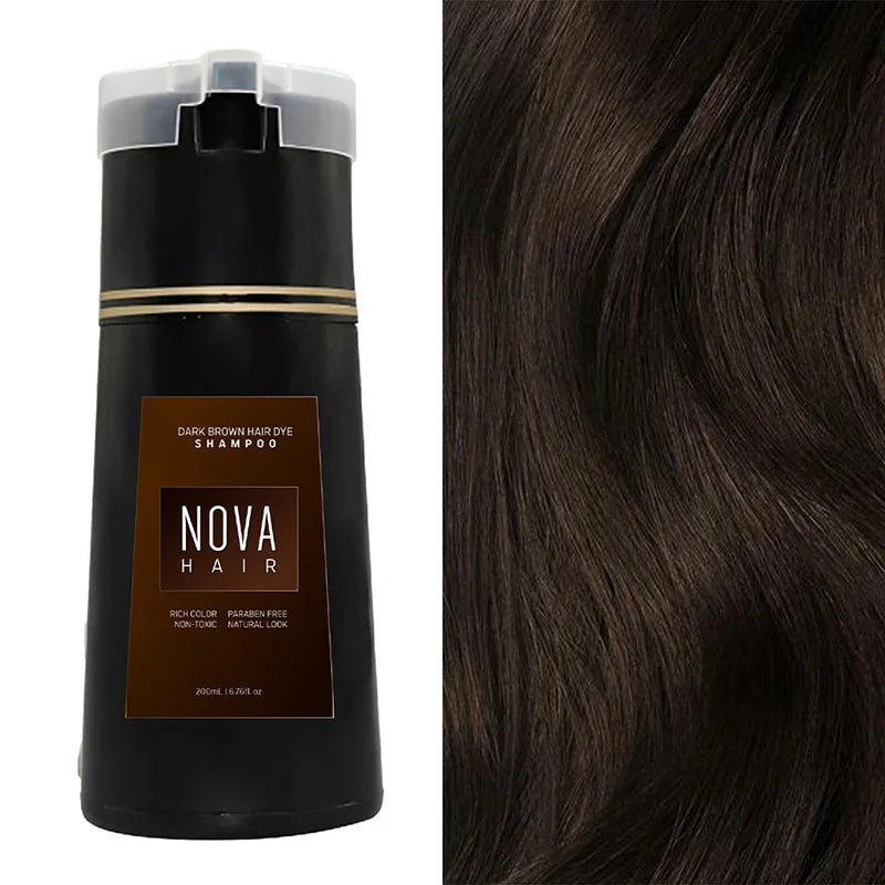 Shampooing Colorant NovaHair Color+ – Couvrance Longue Durée Sans Ammoniaque, Application Facile, 5 Teintes Disponibles