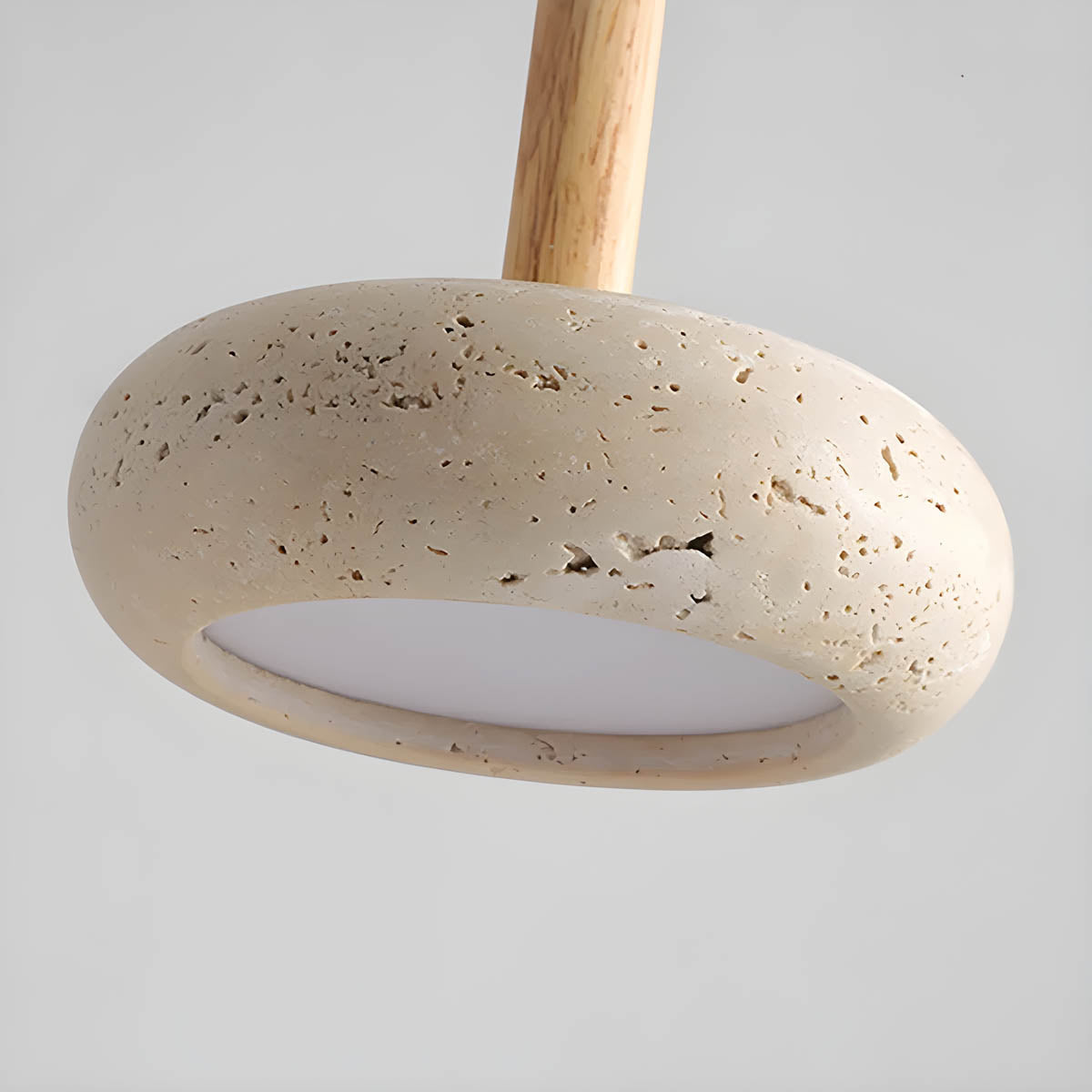 Suspension OSHO Stone – Lampe en Travertin Jaune Naturel LED, Éclairage Élégant et Durable