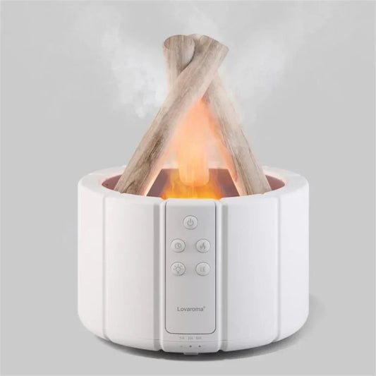 Lampe de Table Multifonctionnelle avec Humidificateur et Diffuseur d'Aromathérapie – Effet Flamme