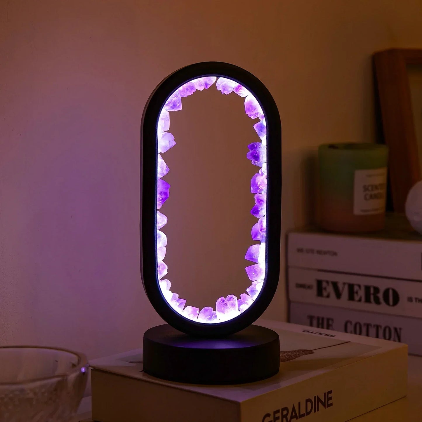 AuraStone | Lampe de calme en améthystes naturelles apaisantes