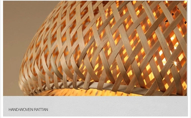 Lampe Pendante en Bambou - Design Artisanal Rattan pour Intérieur Élégant
