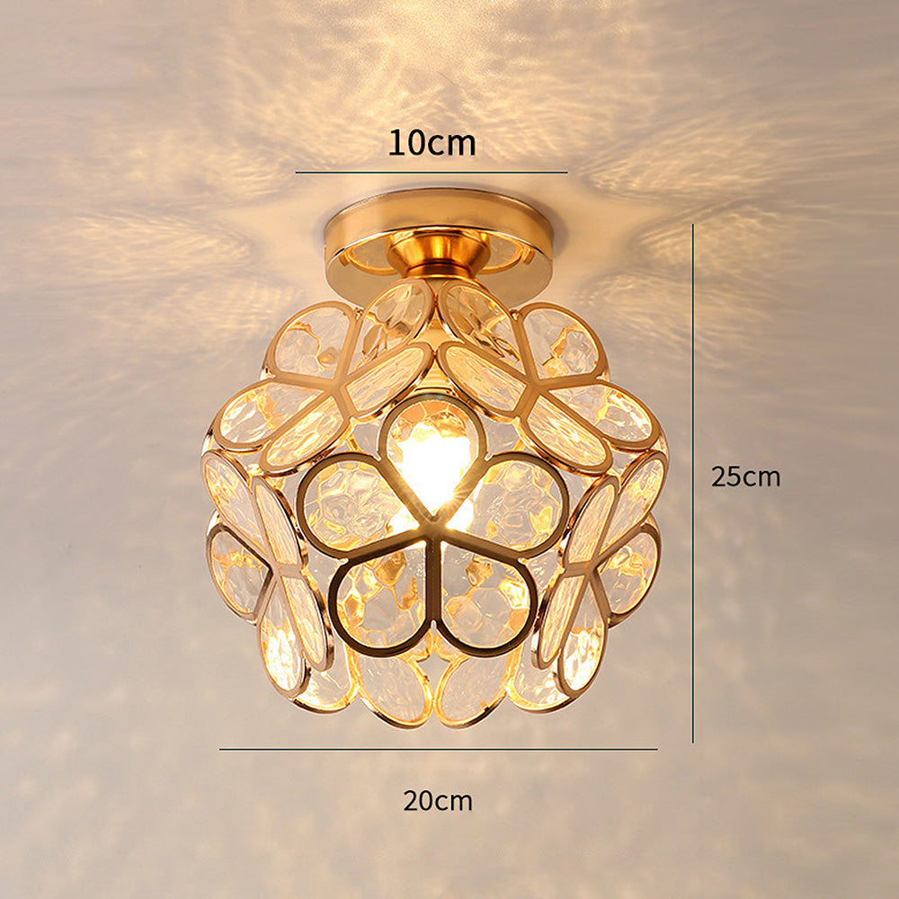 Éclairage de Plafond en Verre Style Fleurs - Lampe Élégante pour Entrée