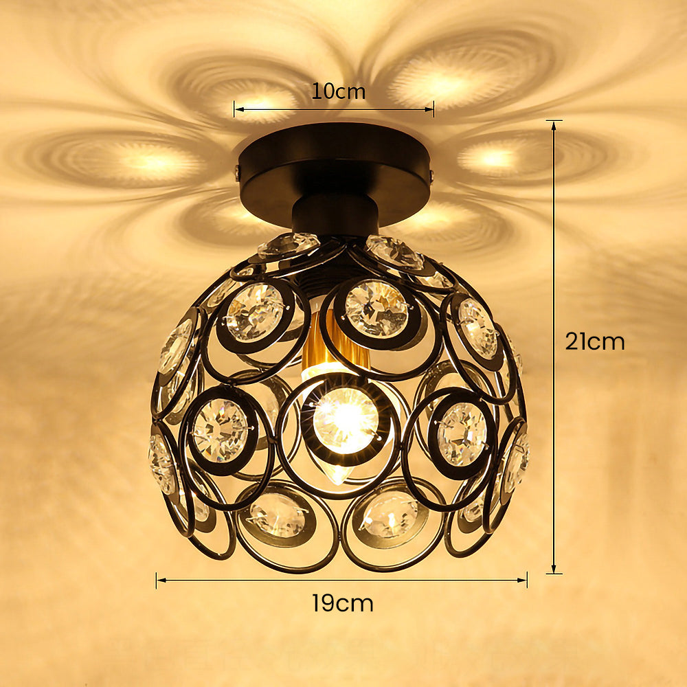 Suspension Hallway Fancy Gold - Lustre Élégant en Or et Cristal pour Couloir