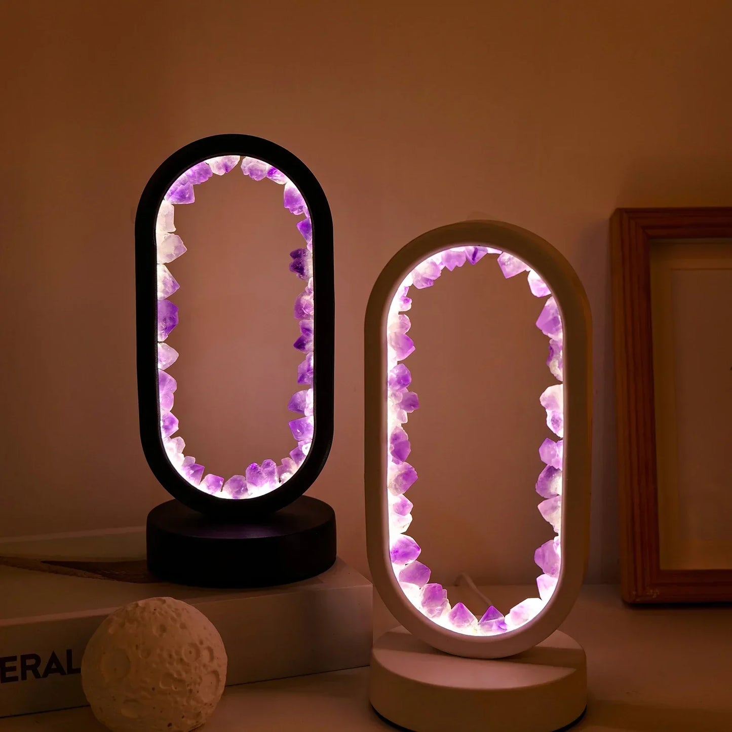 AuraStone | Lampe de calme en améthystes naturelles apaisantes