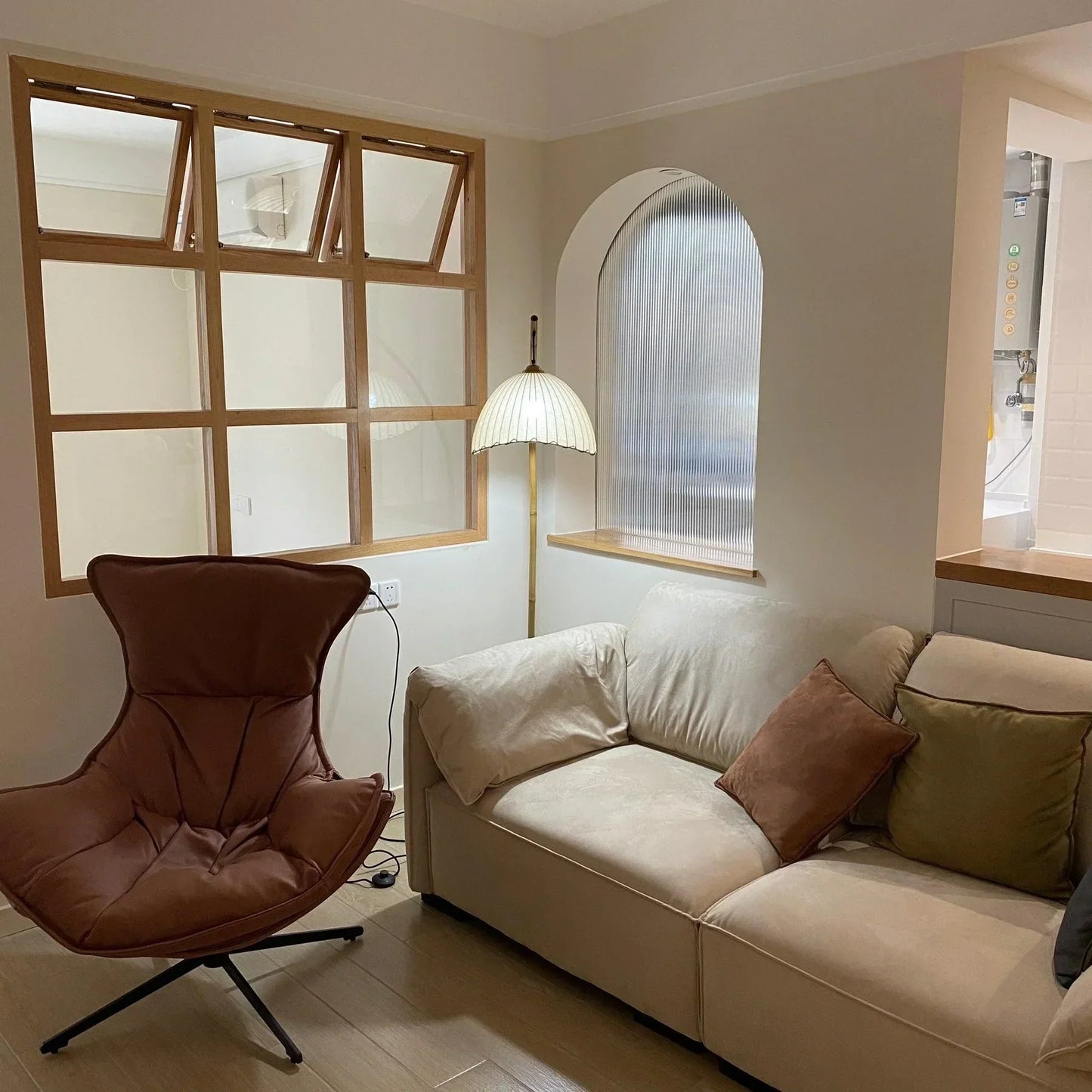 Lampe Sur Pied Japonaise en Bambou - Design Zen Minimaliste avec Douille E27