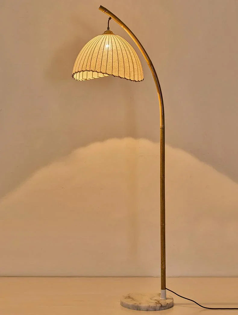 Lampe Sur Pied Japonaise en Bambou - Design Zen Minimaliste avec Douille E27