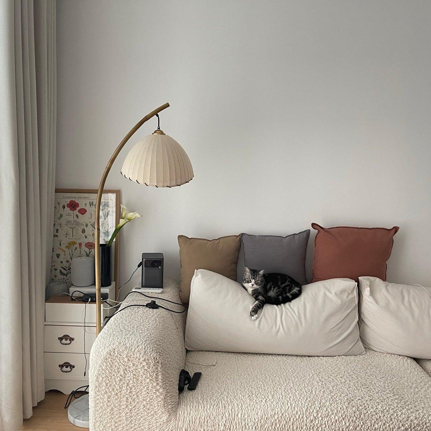Lampe Sur Pied Japonaise en Bambou - Design Zen Minimaliste avec Douille E27