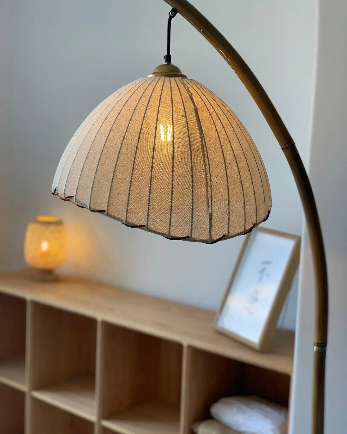 Lampe Sur Pied Japonaise en Bambou - Design Zen Minimaliste avec Douille E27