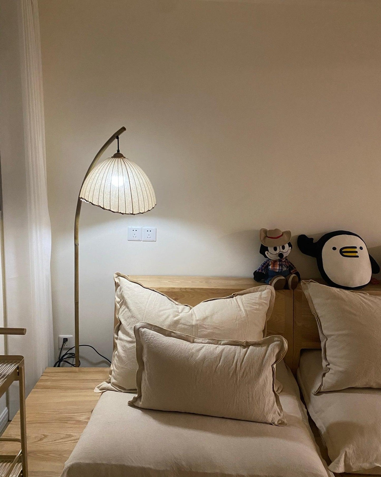 Lampe Sur Pied Japonaise en Bambou - Design Zen Minimaliste avec Douille E27