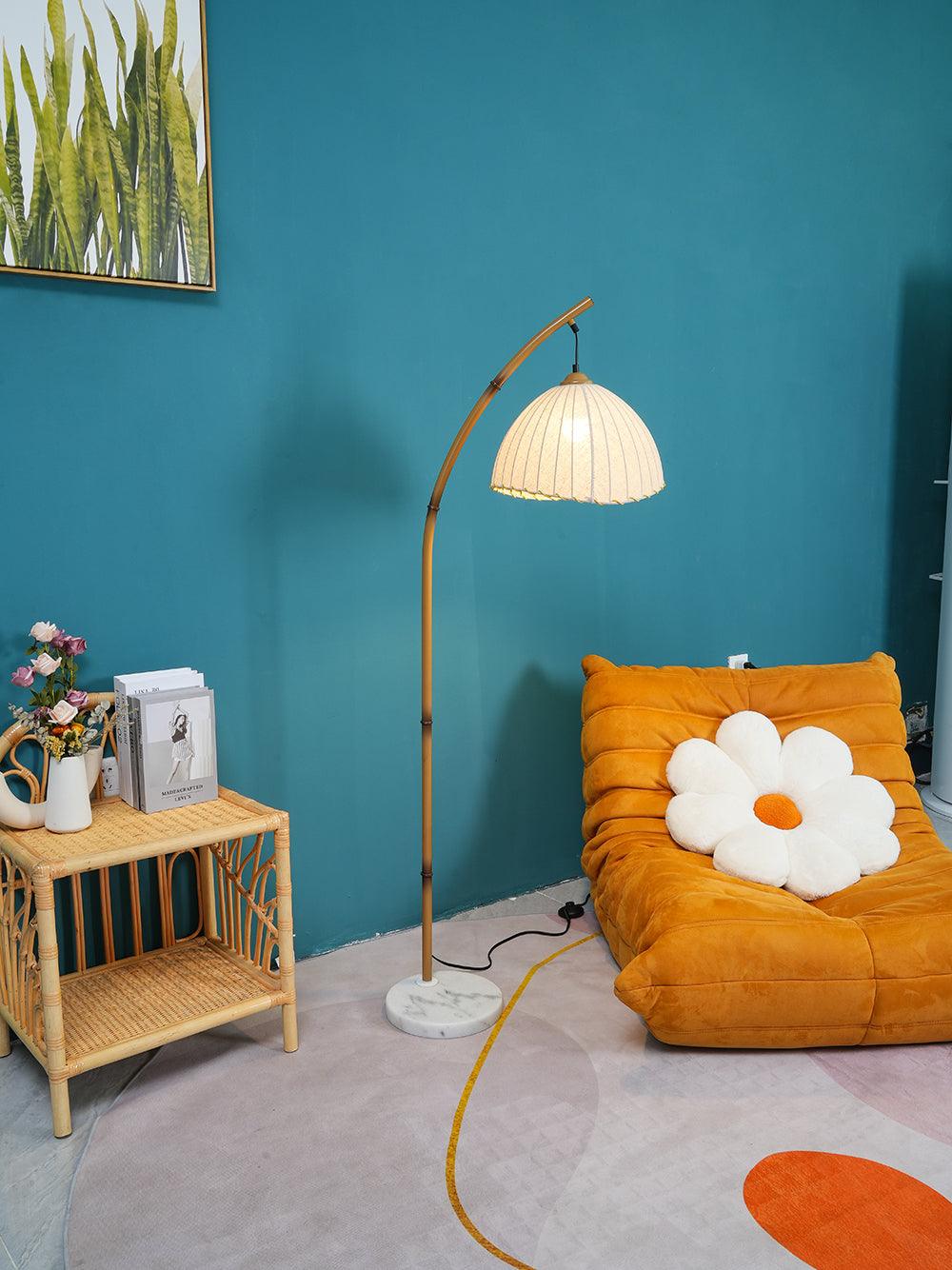 Lampe Sur Pied Japonaise en Bambou - Design Zen Minimaliste avec Douille E27