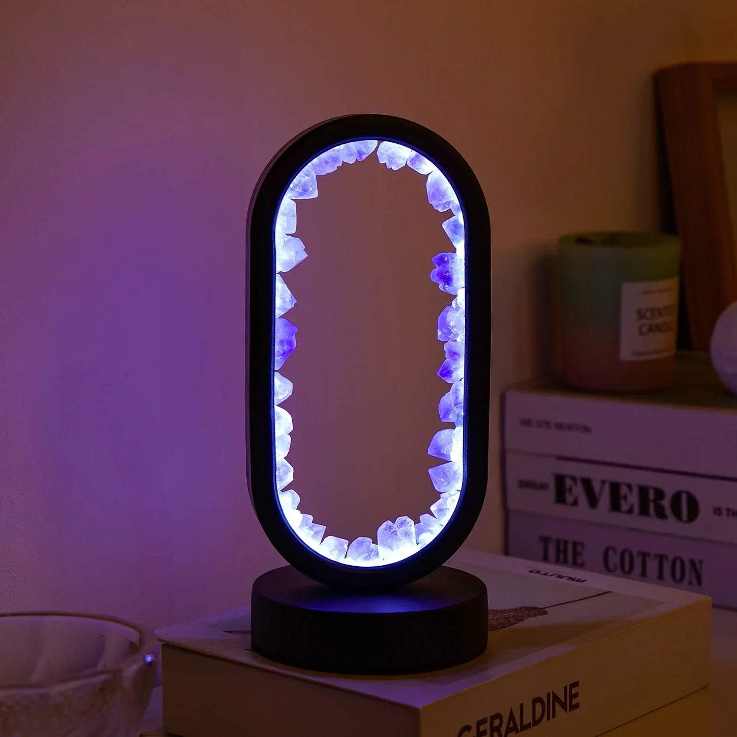 AuraStone | Lampe de calme en améthystes naturelles apaisantes