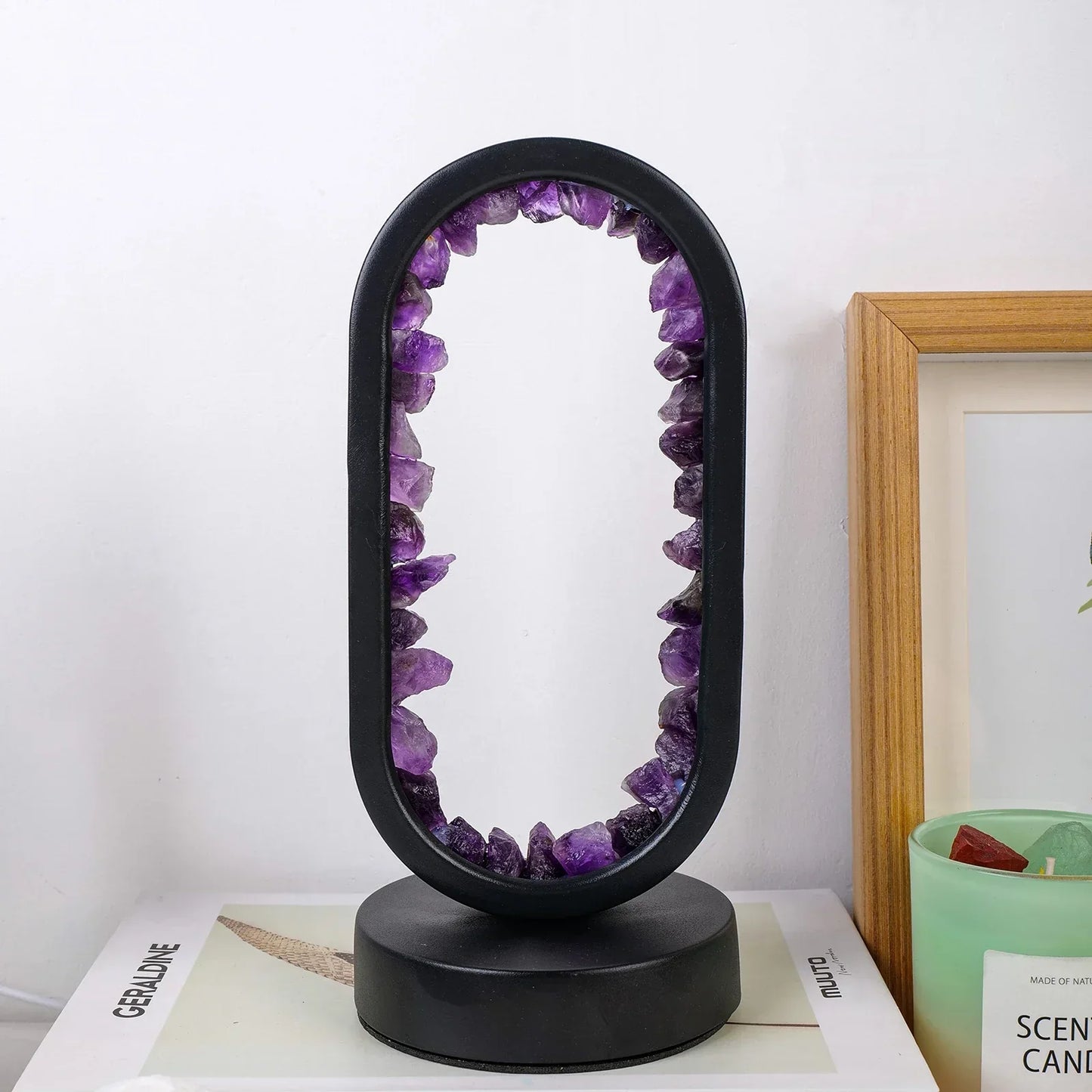 AuraStone | Lampe de calme en améthystes naturelles apaisantes