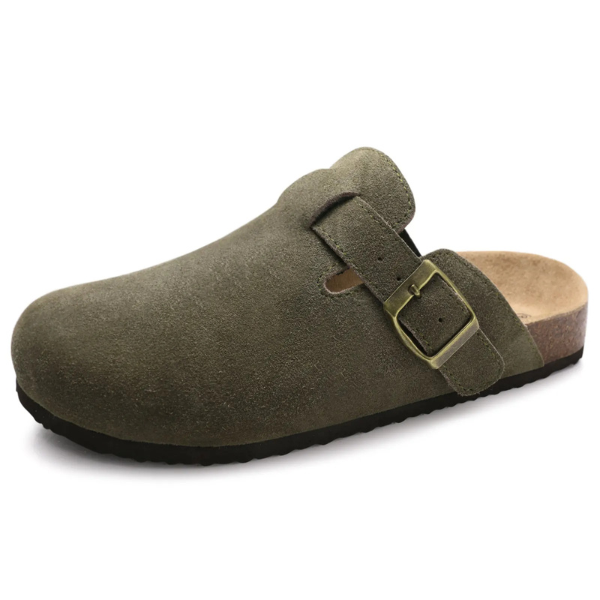 Suede clogs for women with arch support