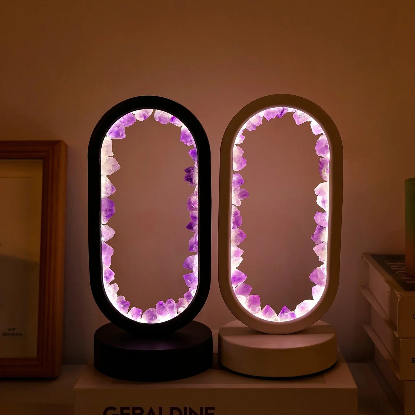AuraStone | Lampe de calme en améthystes naturelles apaisantes