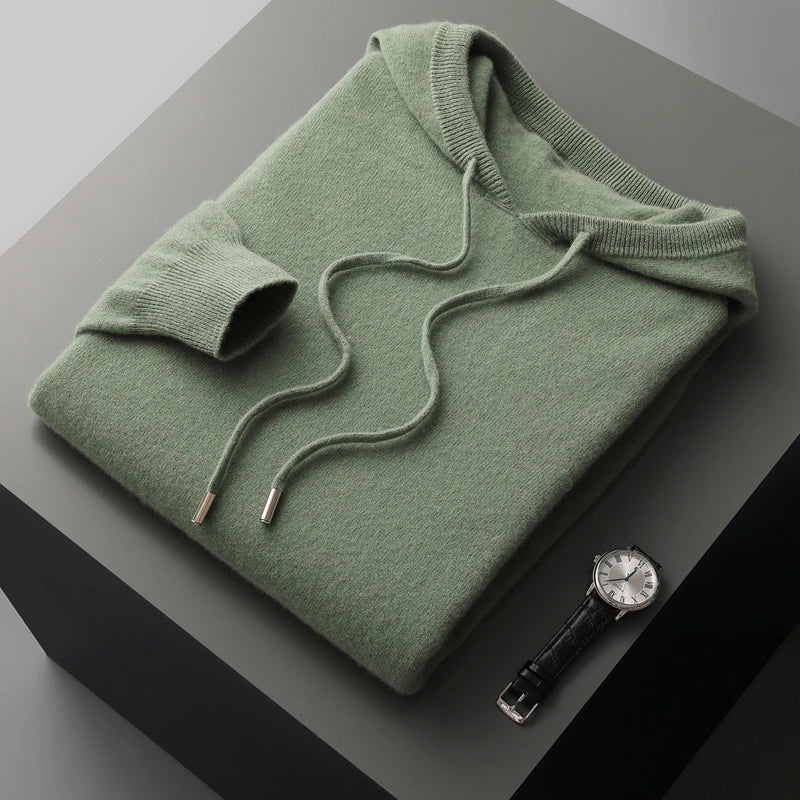 Pull à Capuche en Laine Mérinos 100% - Confort et Élégance