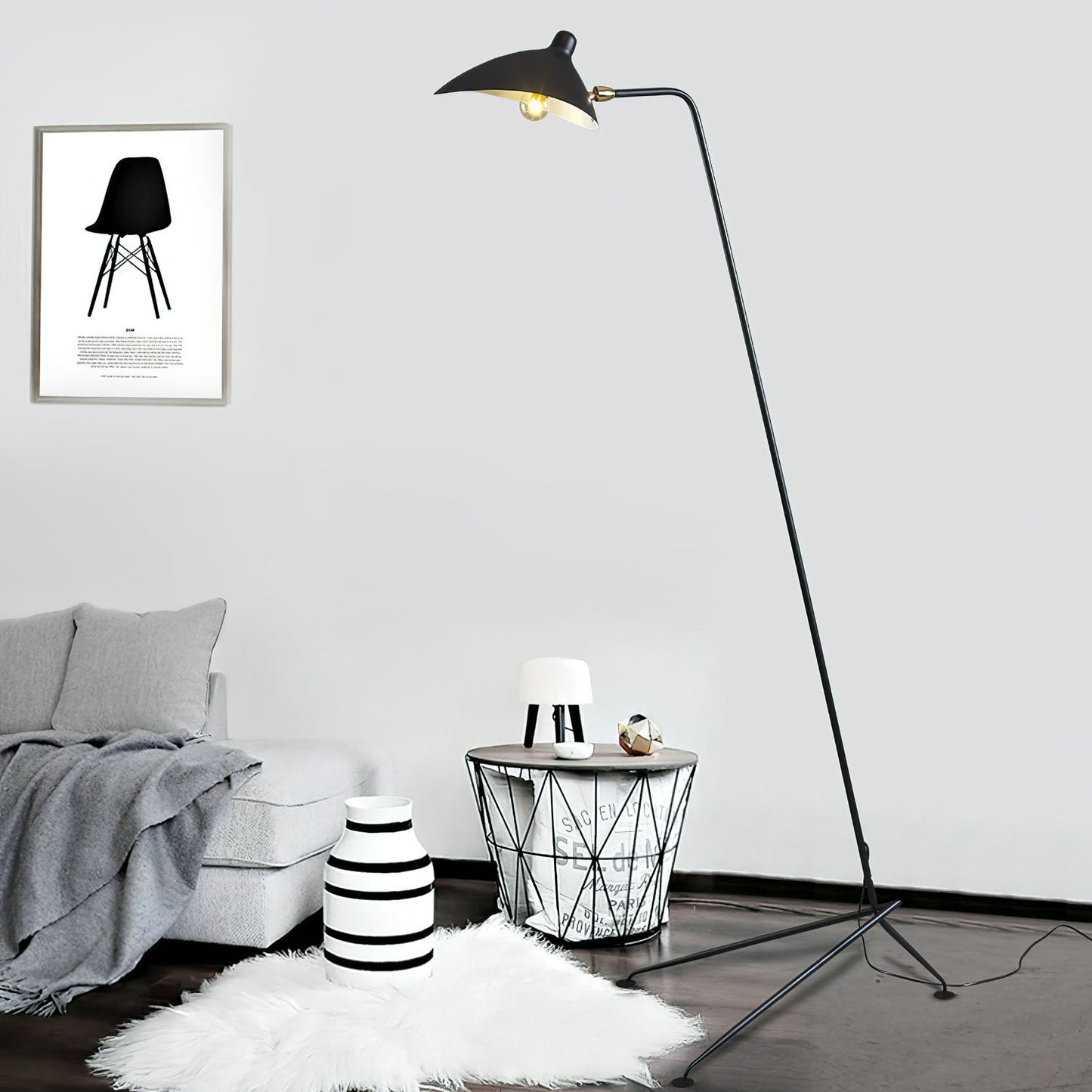 Lampe sur Pied à Trois Bras Mouille-Inspirée – Design Sculptural et Kinetique