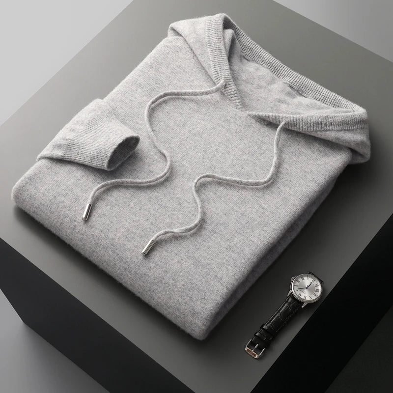 Pull à Capuche en Laine Mérinos 100% - Confort et Élégance