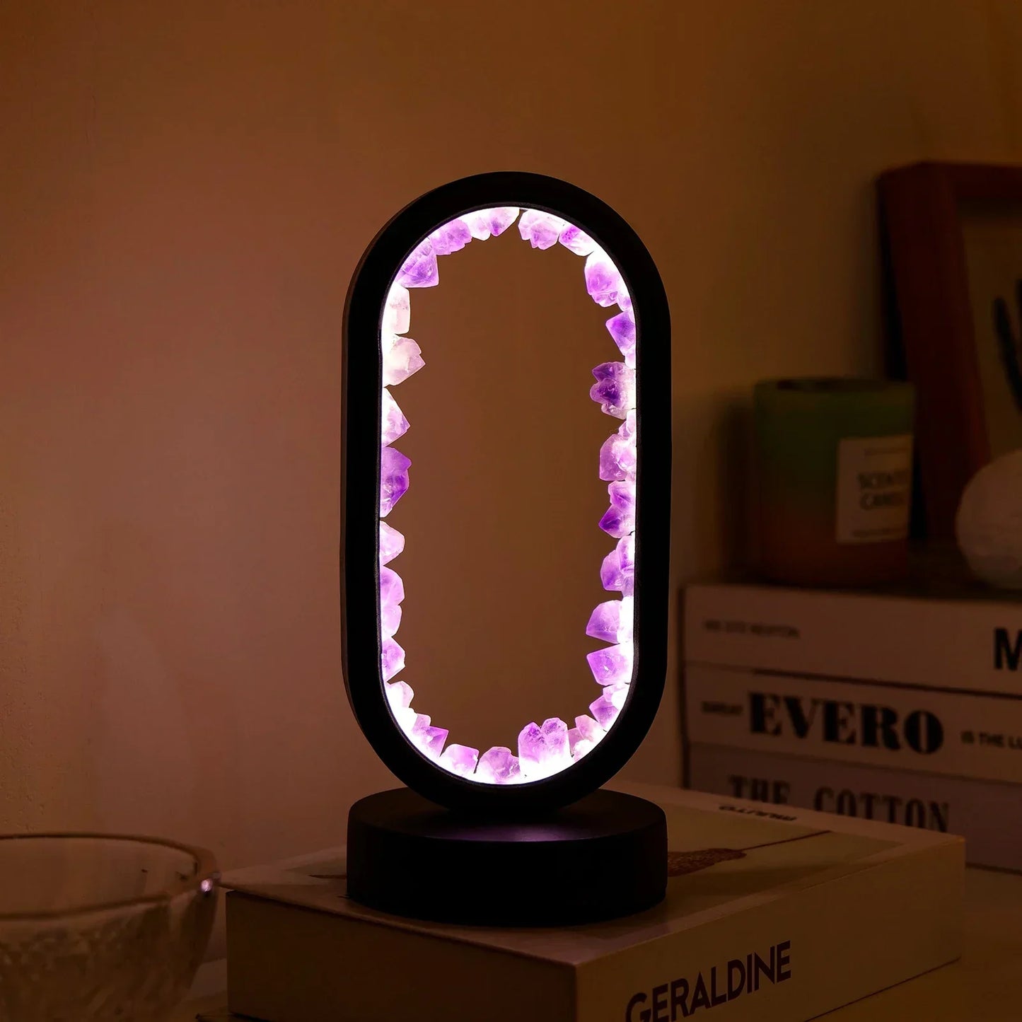 AuraStone | Lampe de calme en améthystes naturelles apaisantes