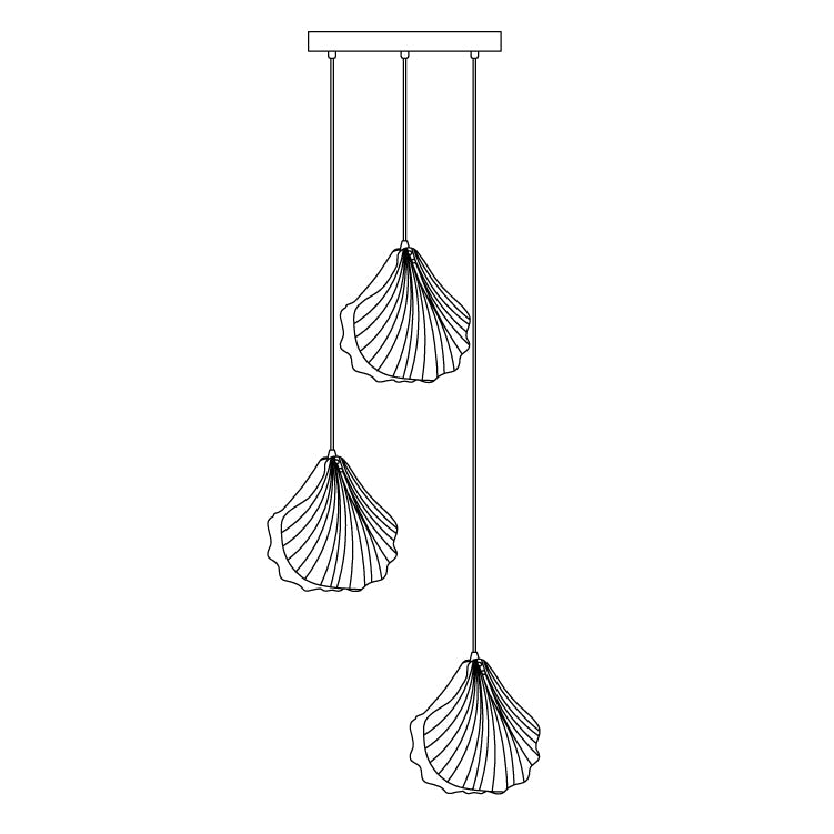 Suspension Mini Shell Design en Verre et Laiton – Lampe Moderne à Suspendre