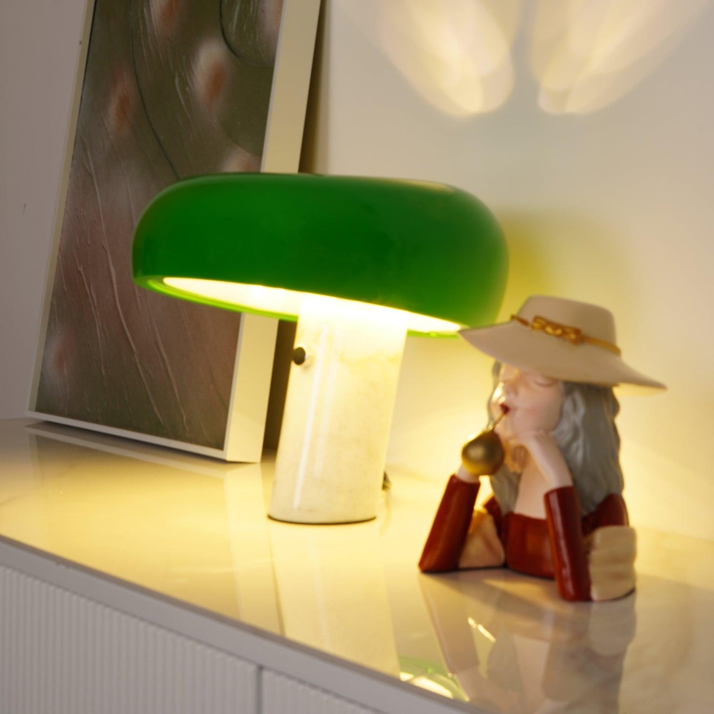 Lampe de Table Art Marble - Élégante en Marbre de Carrare et Métal avec LED