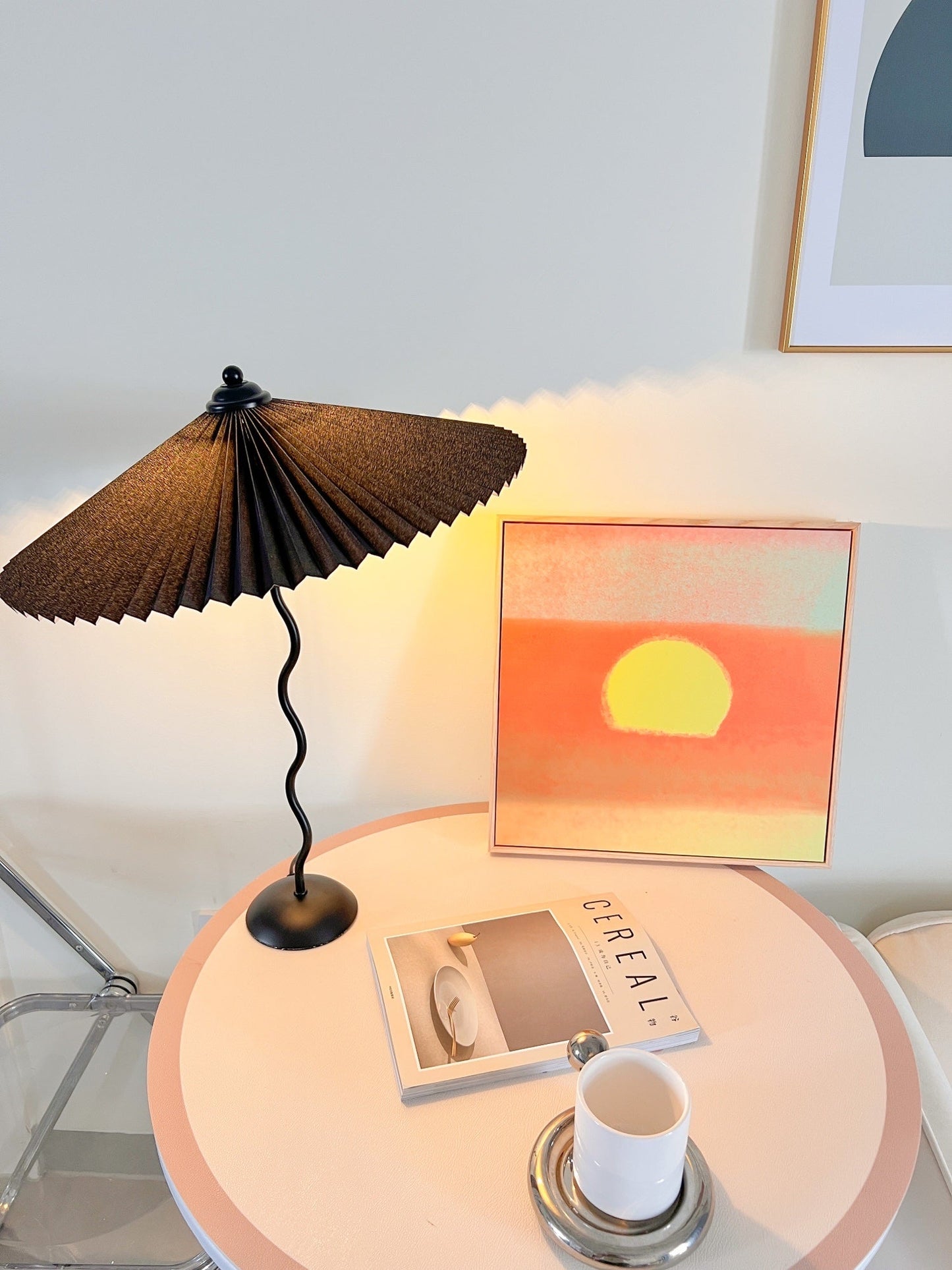 Lampe de Table Squiggle – Lampe Moderne au Design Ondulé pour Salon, Chambre et Bureau