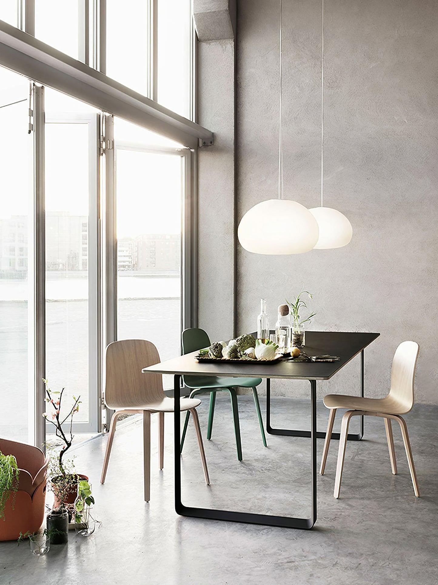 Suspension Steamed Bun - Éclairage Moderne en Verre pour Une Ambiance Chaleureuse