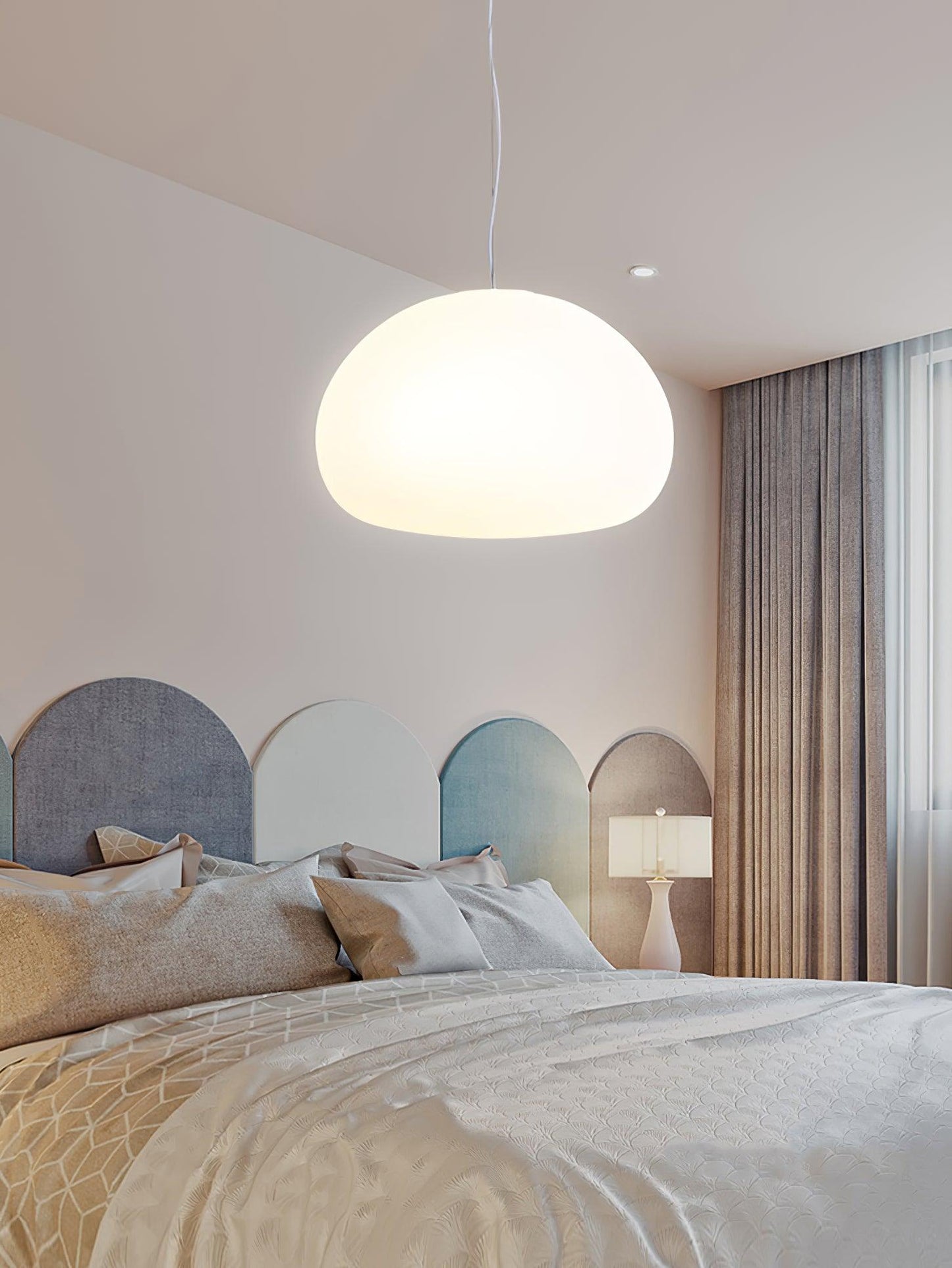 Suspension Steamed Bun - Éclairage Moderne en Verre pour Une Ambiance Chaleureuse