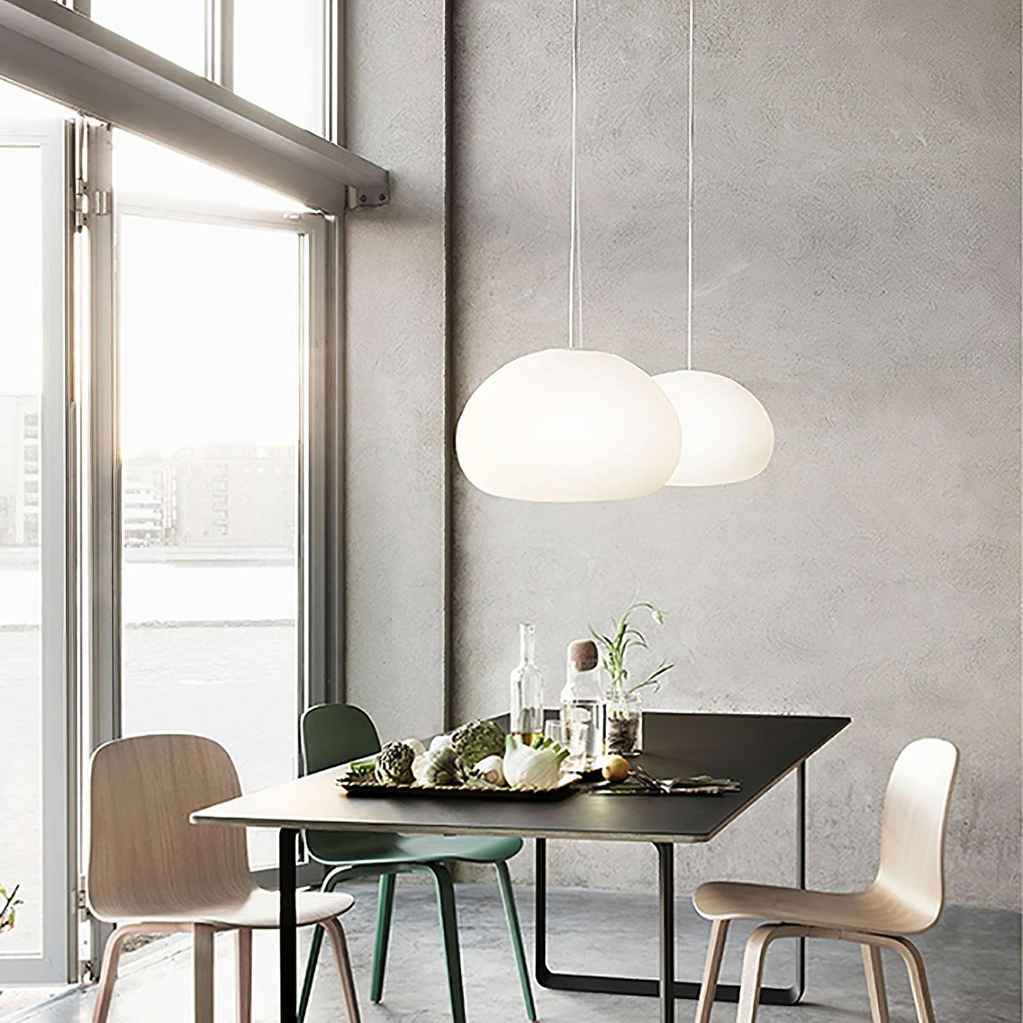 Suspension Steamed Bun - Éclairage Moderne en Verre pour Une Ambiance Chaleureuse