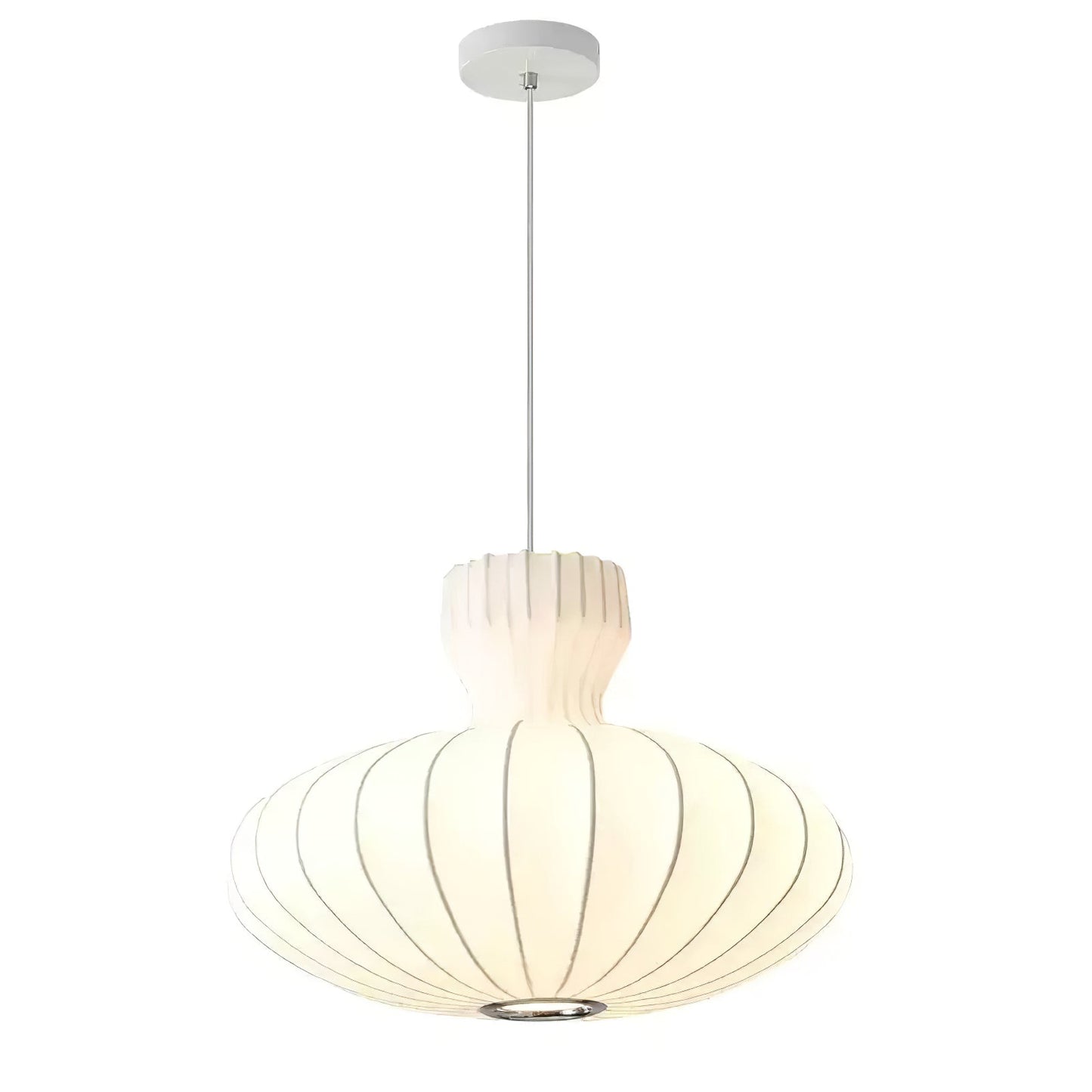 Suspension Bella Bloom - Lampe Vintage en Soie Naturelle et Métal